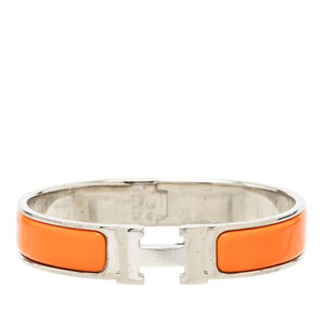 Pre-Loved Hermes Narrow Enamel Clic H Bracelet PM